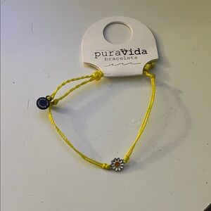 Pura Vida Yellow Daisy Adjustable Bracelet